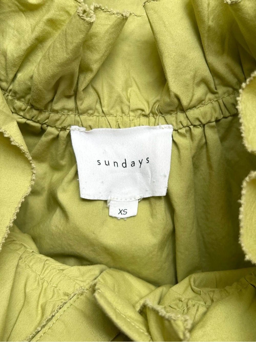 Anthropologie x Sundays Celery Ruffle Neck Cotton Poplin Top Boho Romantic XS - Picture 4 of 5